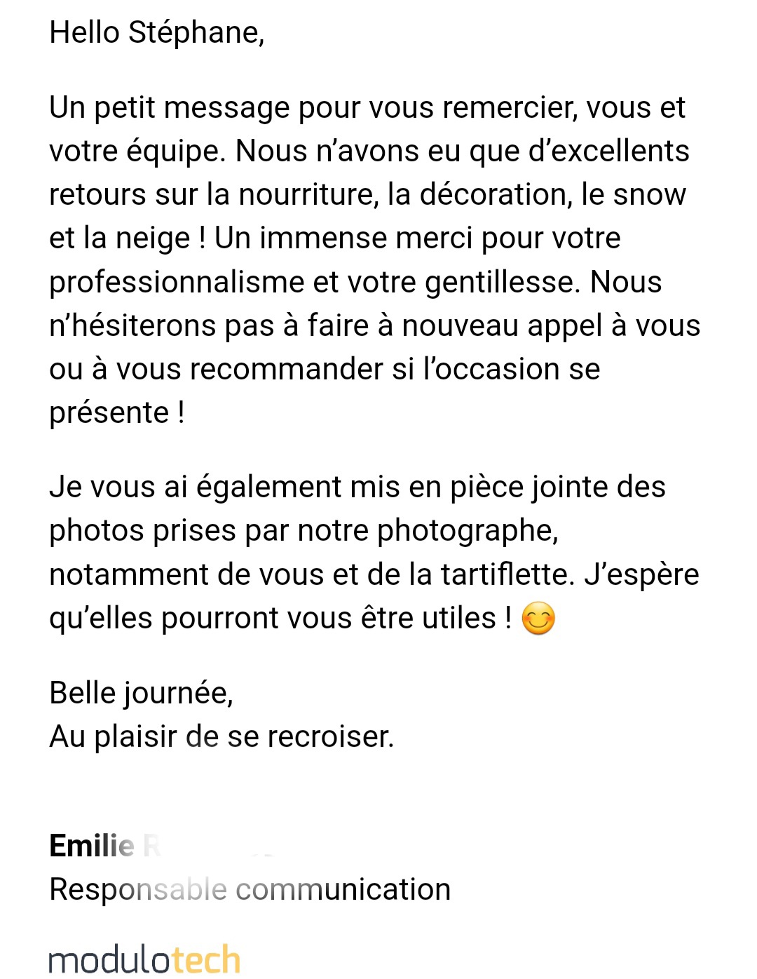 remerciements modulotech